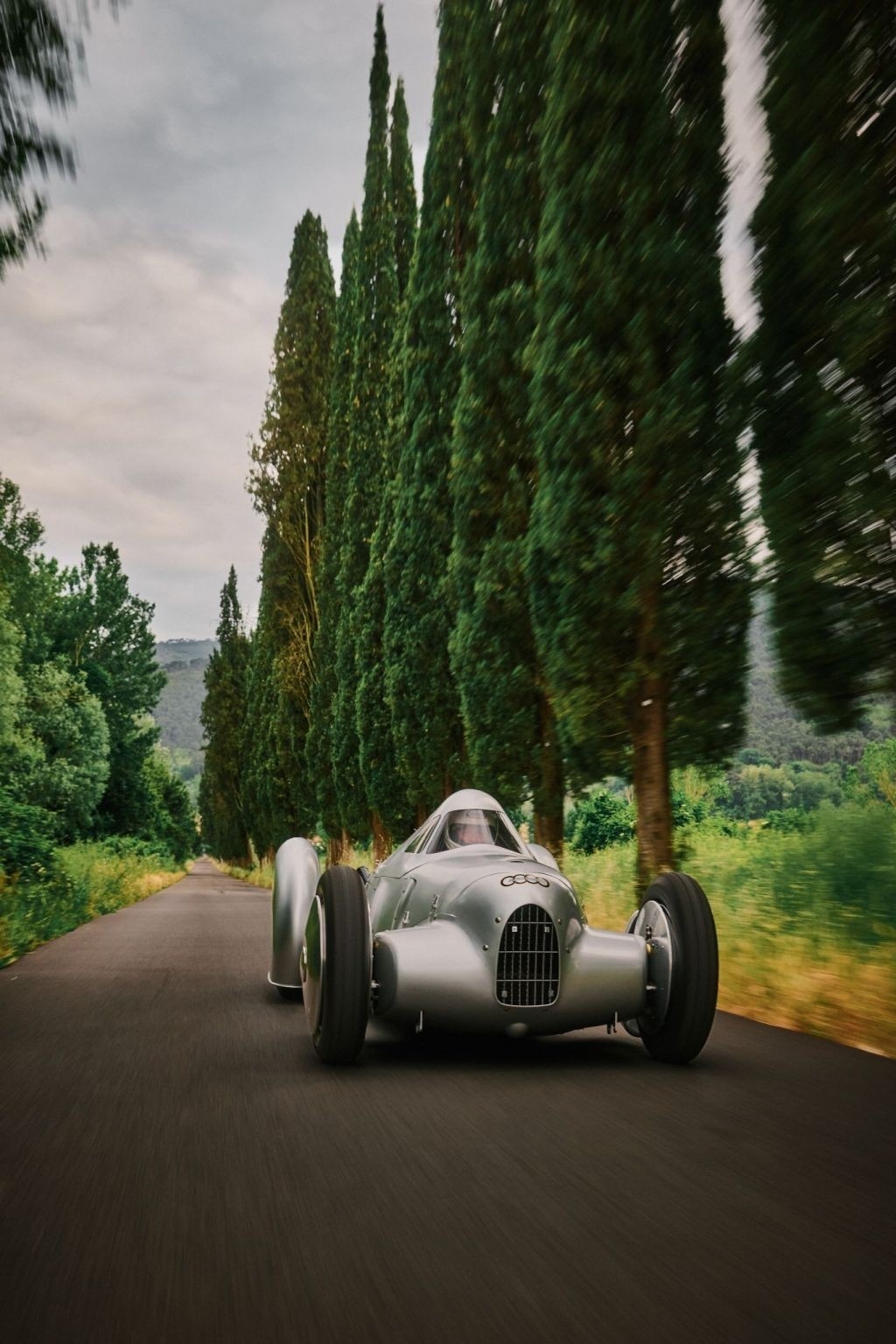 Audi recreated the Auto Union Lucca. Driving shot taken in Lucca, Italy, at the beginning of May 2026.
