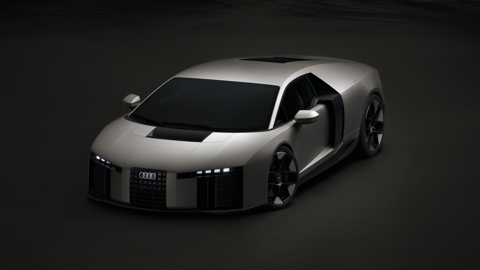 Titanium, static studio shot, exterior, three-quarter front view