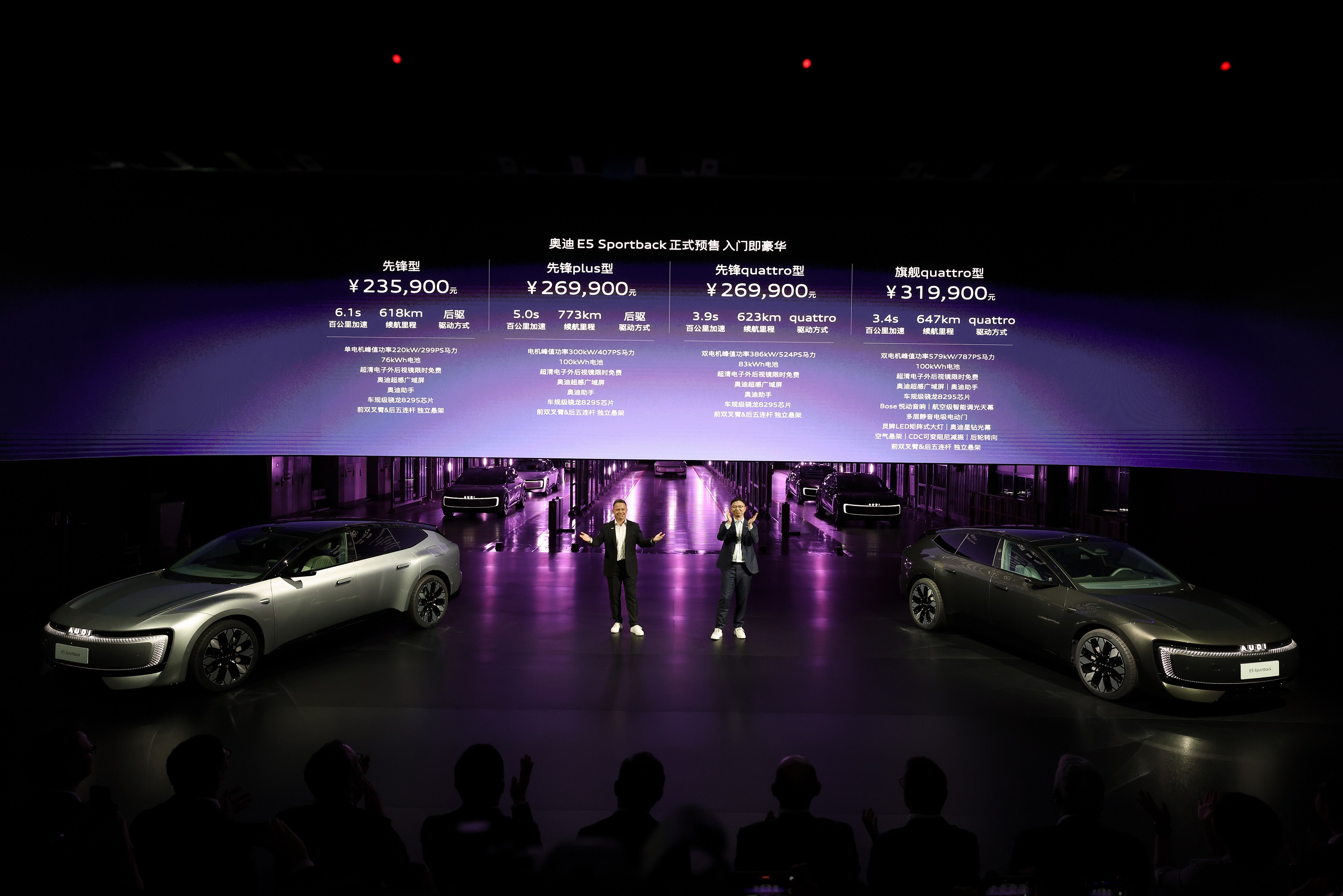 2. 奥迪 E5 Sportback 预售价格23.59万元起